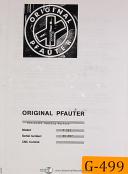 Pfauter-Pfauter Hermann P500 & P900 Hobbing Machine Operations & Servicing Manual 1966-P500-P900-02